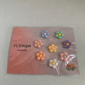 Jibbitz Set Of 8 Floral Charms For Crocs Shoe Charms Adult Kids Girls